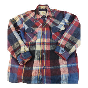 Male Duds sz XL plaid lined jacket wool linen‎ blend heavy
